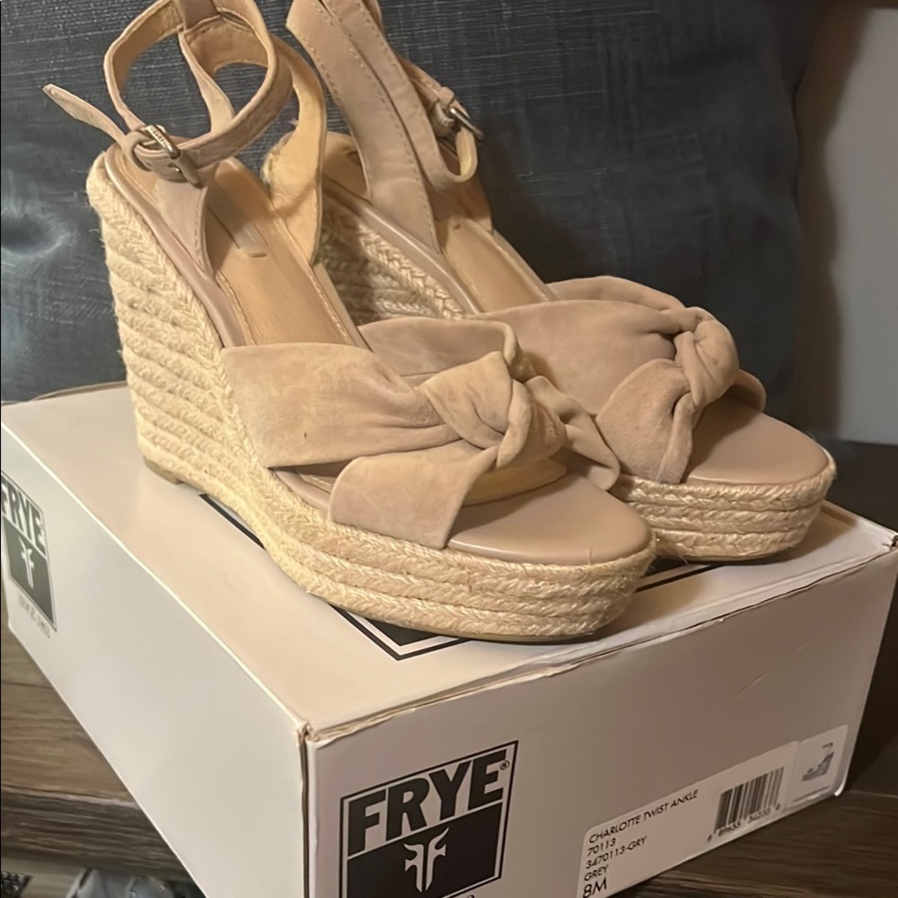 Frye Tan Charlotte Twist Ankle Espadrille